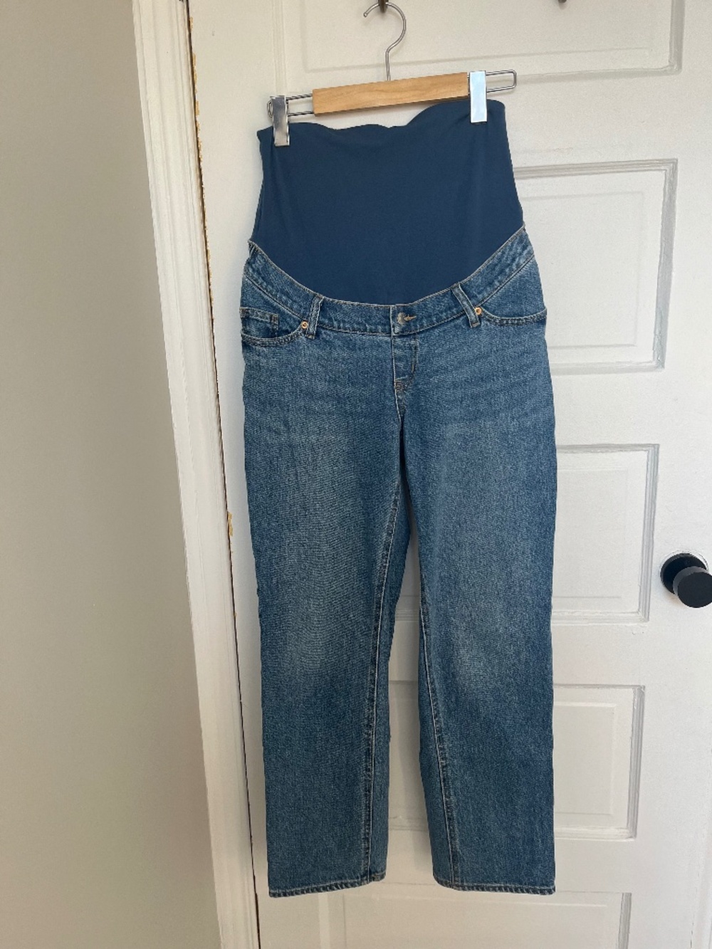 H&M MAMA Straight Ankle Maternity Jeans Denim Blue – Size S